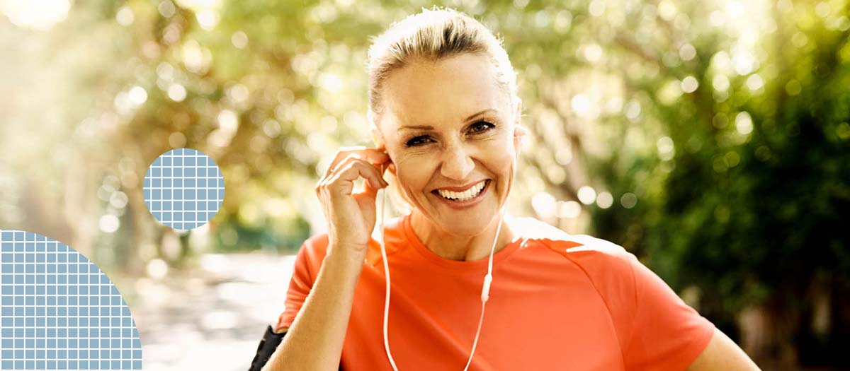 Woman going for a run with headphones